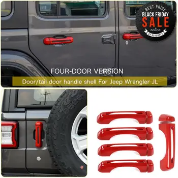 

10pcs Door Handle Cover Car Trim For Jeep Wrangler JL 2018 Decor Protector