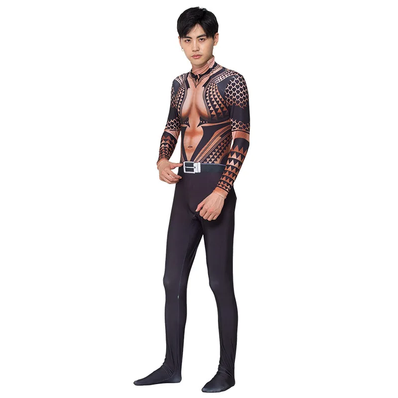 DC Movie Comics Flesh-colored Golden Aquaman Children Adult Cosplay Bodysuit Halloween Party Perfor