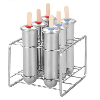 

Stainless Steel sicle Molds Ice Cream Sticks Brush for Home DIY Fruit Innovative Ice Tube Molds 6 Molds