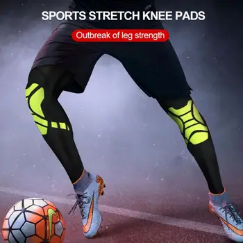 

Sports Legwarmers Silicone professional Long Knee Support Brace Pad Protector Basketball Leg Sleeve Elastic Tights Sportswear