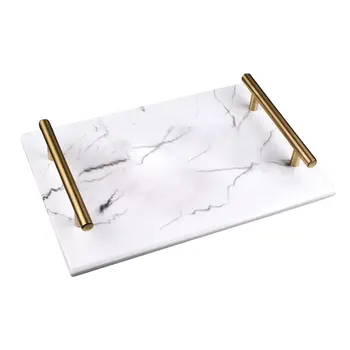 

Imitation Marble Texture Resin Tray Plate Bathroom Storage Dish Rectangular Jewelry Display Plate Bathroom Ornament