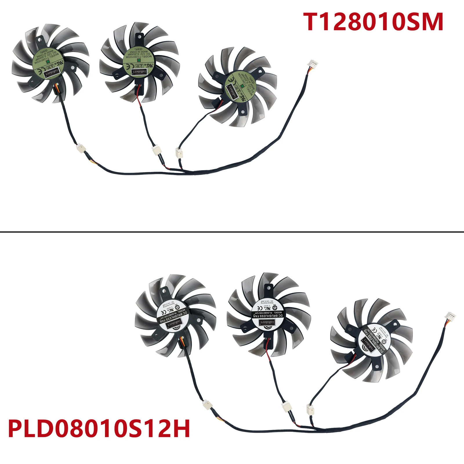 Ventilador da Placa de Vídeo T128010sm Pld08010s12h 2pin 3pin 75 mm para Gigabyte Amd Radeon r9 270x 280x 290x - Imagem 2