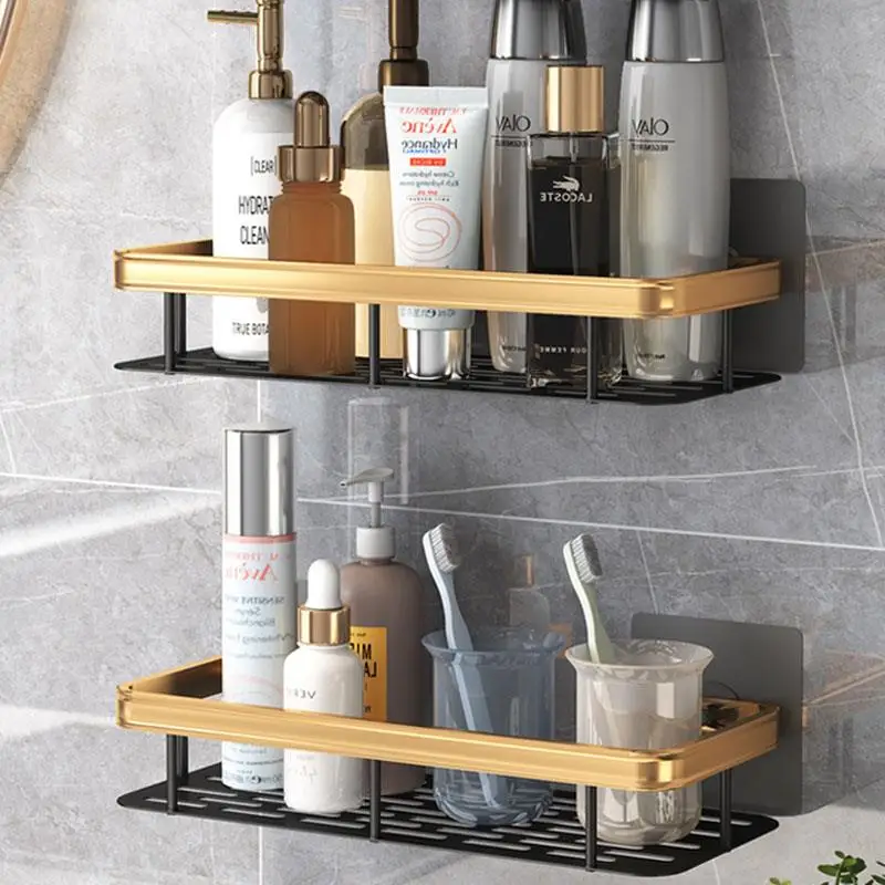 Bathroom Shelves No Drill Corner Shelf Shower Storage Organizer Rack  Cosmetic Shelves Toilet Storage Holder Bathroom Accessories - AliExpress