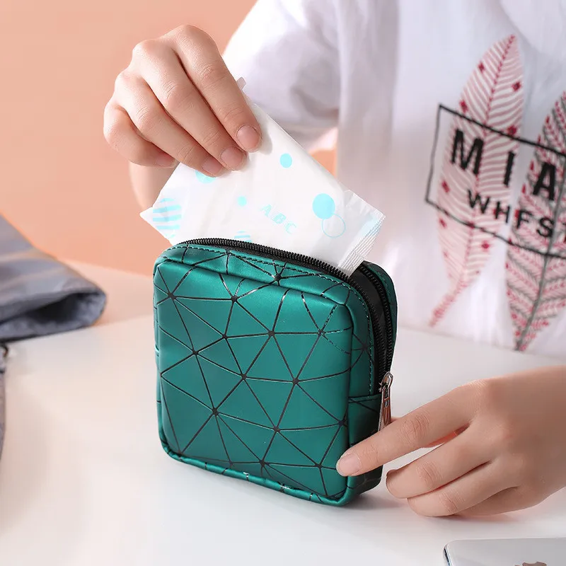 Multifunctional Sanitary Pad Bags Reusable Rhombic Napkin Organizer Women Pad Pouch Bag Portable