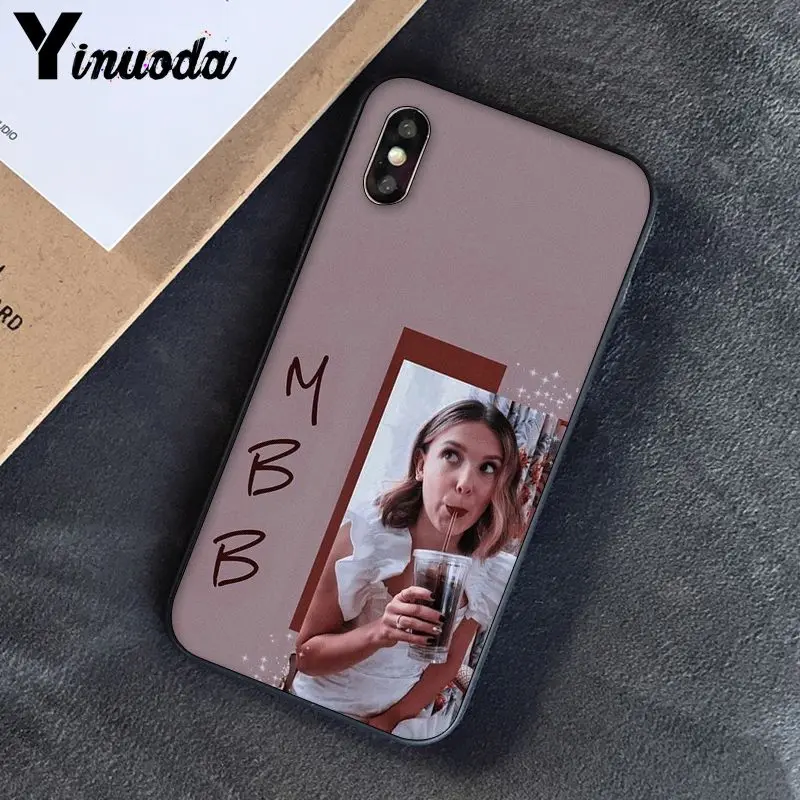 Yinuoda Millie Bobby коричневый узор ТПУ Мягкие аксессуары для мобильного телефона чехол для iPhone 8 7 6 6S Plus 5 5S SE XR X XS MAX - Цвет: 7