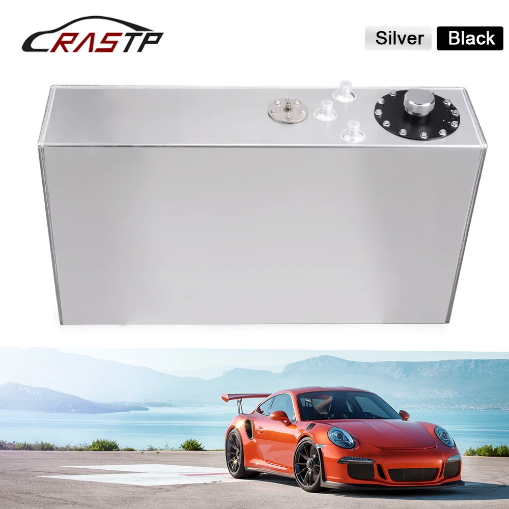 

RASTP-Universal Aluminum 70L Fuel Tanks A Set Mirror Polish Fuel Cell with Cap/Foam Inside with Sensor Black Silver RS-OCC048