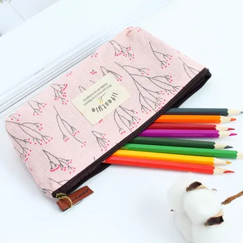 

Cute School Pencil Case Toys Floral Pattern Canvas Pencil Zipper Bag Novelty Children Gift Toys