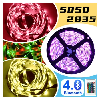 

LED Strip Light luces Led RGB 5050 2835 Waterproof Flexible Lamp Tape Ribbon With Diode Tape DC 12V 5M lightings