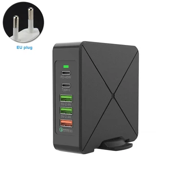

Travel Safe Home Laptop Portable Station Mobile Phone With Power Adapter Wall Plug Type C USB Quick Charger Multi Port 75W PD