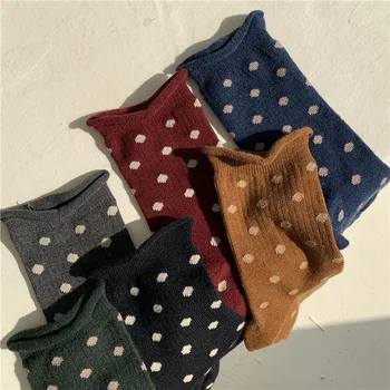 

New Polka Point Socks Extra Warm Adult Socks Funny Socks Calcetines Antideslizante Calcetines Antideslizante Mujer