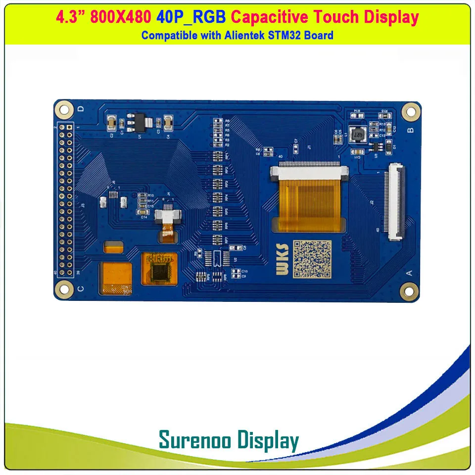 4," дюймовый 800*480 ips/480*272 40P_RGB TFT емкостный сенсорный ЖК-модуль панель экрана совместима с Alientek STM32 плата