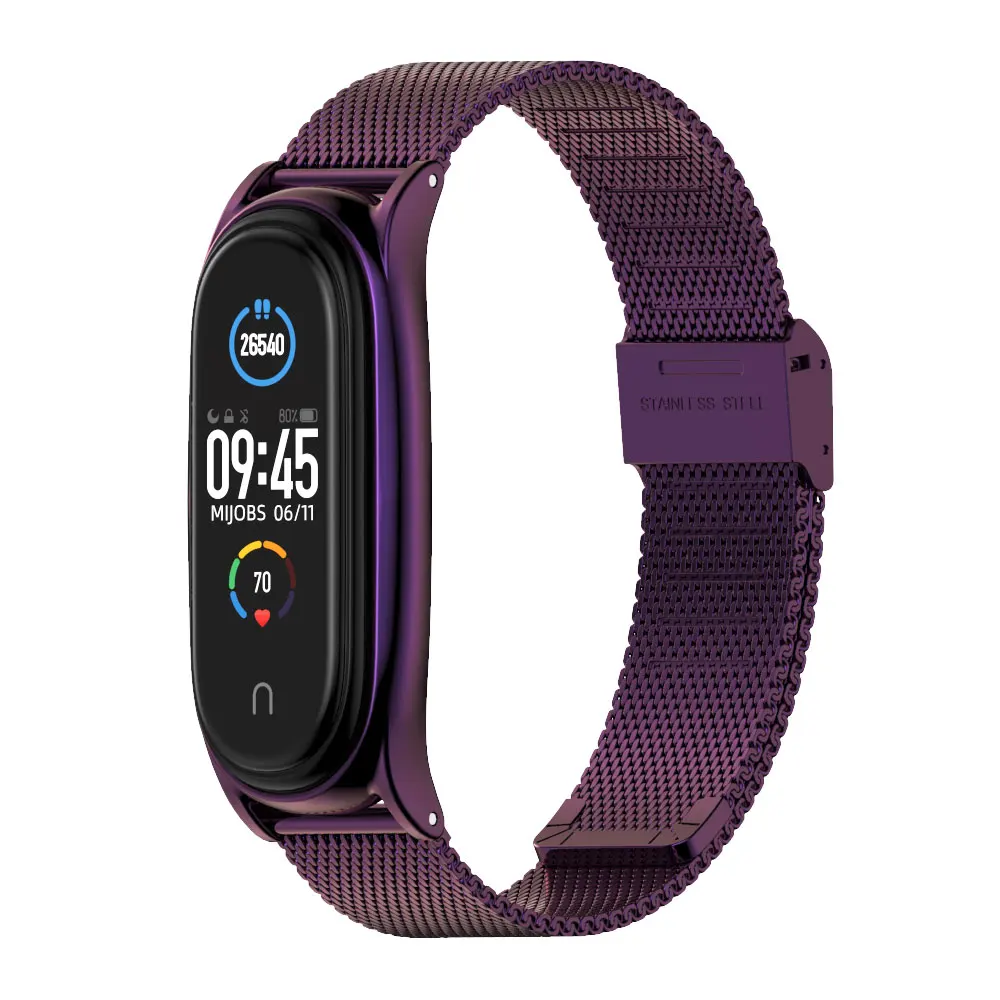 Для Mi Band 5 металлический браслет для Xiaomi Bend 4 ремешки на запястье Correa Miband 3 Смарт NFC