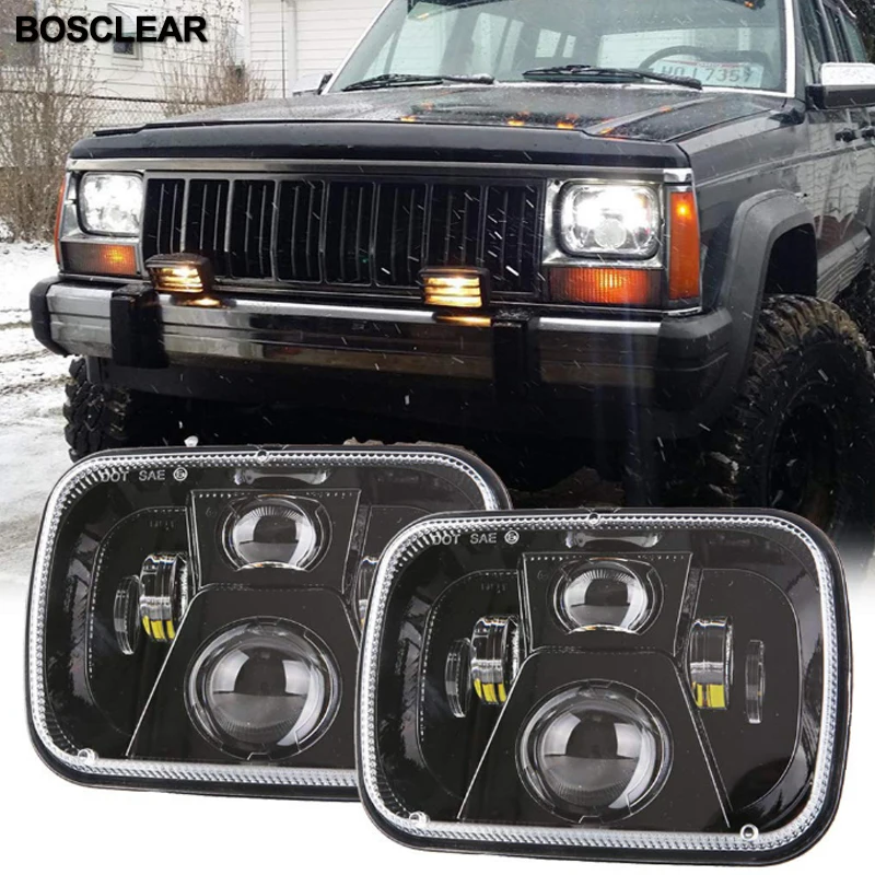 7x6 &quot5X7&quot Черный прямоугольные фары 30000LM 6000K IP67 светодиодный проектор фар (Подол