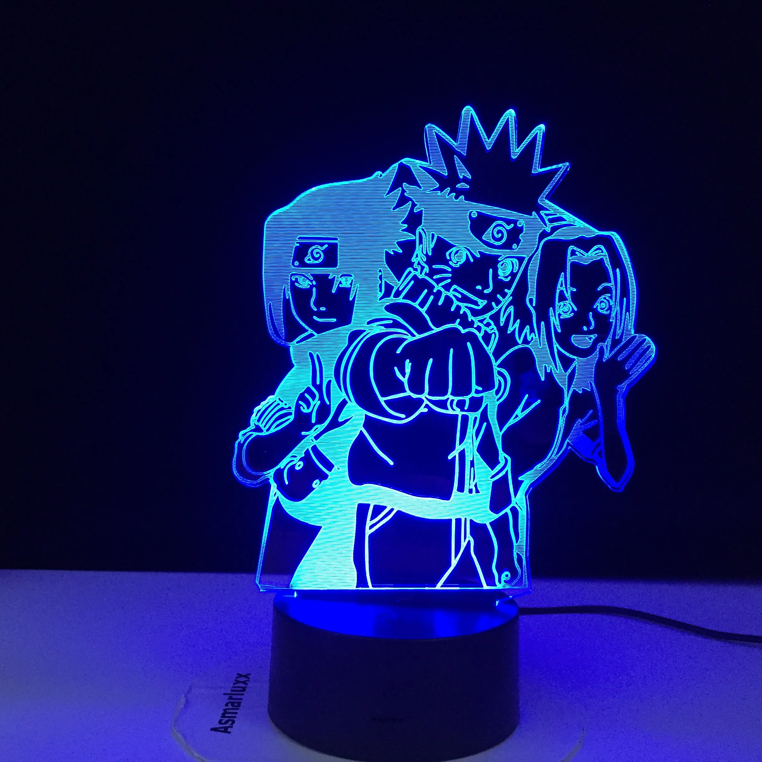 Светодиодный ночник Наруто Узумаки мультяшный светильник для аниме Team 7 Sasuke Kakashi