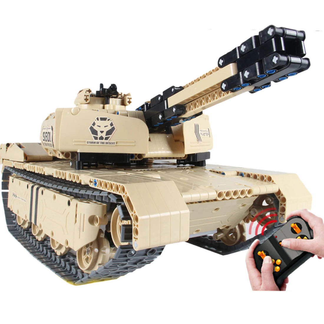 

1276Pcs 1:16 DIY RC Tank Vehicle Building Block Small Particle Construction Model Brick Toy Gift For Boys Girls Over 6+
