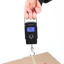 Портативный цифровой карманный освещенная контржурным светом ЖК-дисплей Дисплей 110lb/50кг электронные весы цифровые рыболовный почтовый Висячие весы с крючком весы