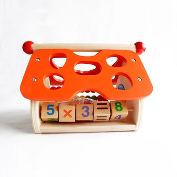 

Fruit Shape Blocks Bead Abacus House of Wisdom Shape Matching Intelligence Box Educational Toys for Kids game educationa
