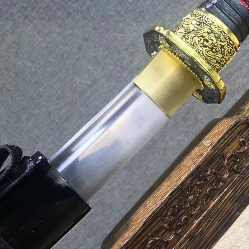 Hand-Forged Broadsword WUSHU sword Manganese steel blade Saber DAO Wood Saya