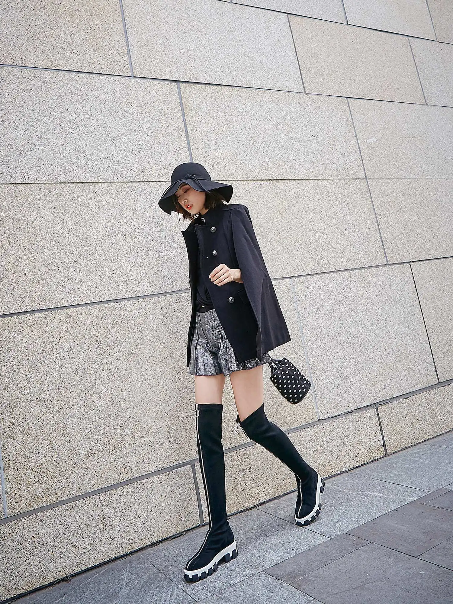 Chaussures femme/эластичные высокие сапоги женская зимняя обувь ботфорты с толстой подошвой в стиле панк; zapatos mujer