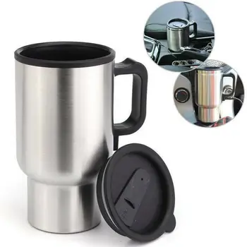 

450ml Auto Car Electric Cup Stainless Steel Vacuum Flask Thermos Mug 12V Car Cigarette Lighter Automatic Heating Cup Travel