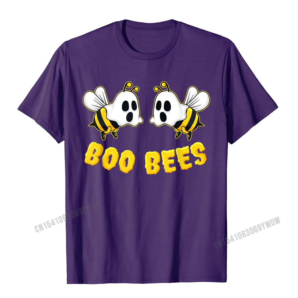 PersonalizedCasual Short Sleeve T Shirt Fall High Quality Crew Neck 100% Cotton Fabric T Shirts Mens T-shirts Birthday  Halloween Boo Bees Ghost Matching Couples Family Funny T-Shirt__666 purple