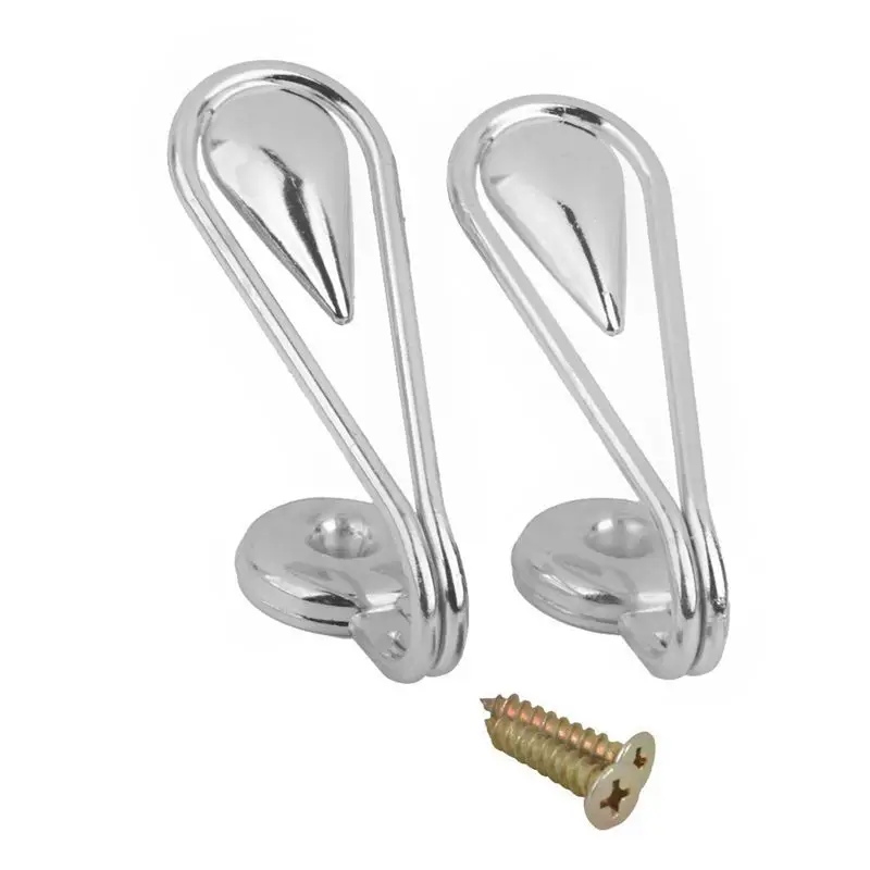 1 pair of Tear Shape Vintage Alloy Curtain Holdbacks Tieback Hooks(Silver