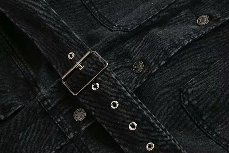

2019 Autumn And Winter New Style Western Style Pocket Decorated with Belt Casual Cowboy Jacket 1224240