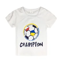 Летняя детская одежда для мальчиков в европейском и американском стиле футболка с короткими рукавами и круглым вырезом с рисунком