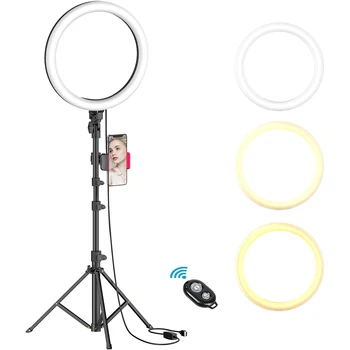 Kaufen Selfie LED Ring Licht Mit Stativ Kamera Foto Studio Fotografie Video Make-Up Ring Lampe Für Youtube Selfie Handy Halter