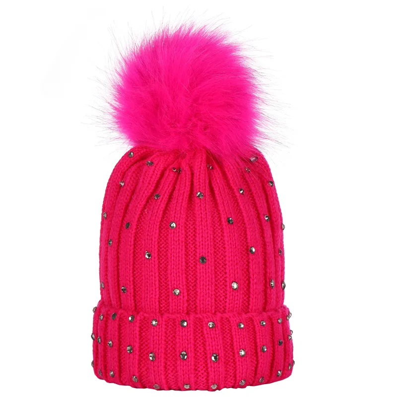 Модная зимняя детская вязаная шапка с помпоном, теплые шапки для девочек и мальчиков, повседневный симпатичный помпон, шапки с помпонами, Skullies Beanies