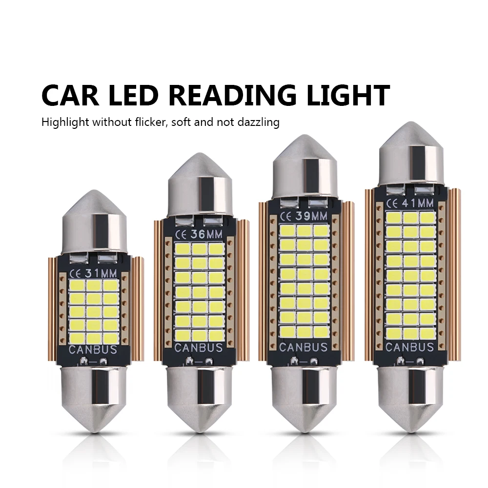 100pcs Festoon Canbus C5W 2016 Error Free LED Bulb 31mm 36mm 39mm 41mm Auto Signal Lamp Interior Reading Lamps Dome Light 12-30V |