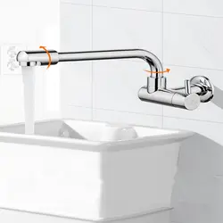 BiNFU хром одиночный холодный настенный смеситель для ванной раковины кран 360 ° Вращение бассейна кран