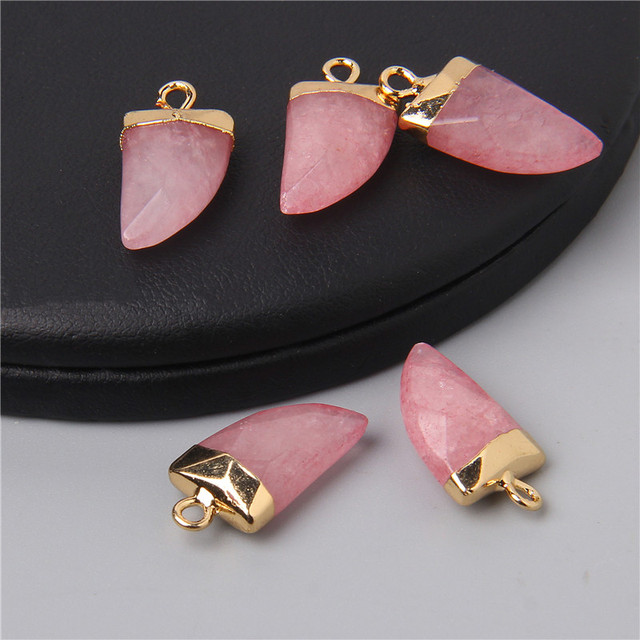 Natural Stone Pendants Faceted Agates Crystal Turquoises Opal Amethysts Quartz Pendant Charm for Jewelry Making 10x20mm Diy