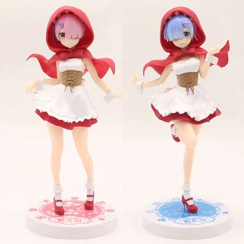 

Japan Anime Re: Life in a Different World From Zero Ram Figure red hat Rem Action Figure Collectible Decoration Model Toy