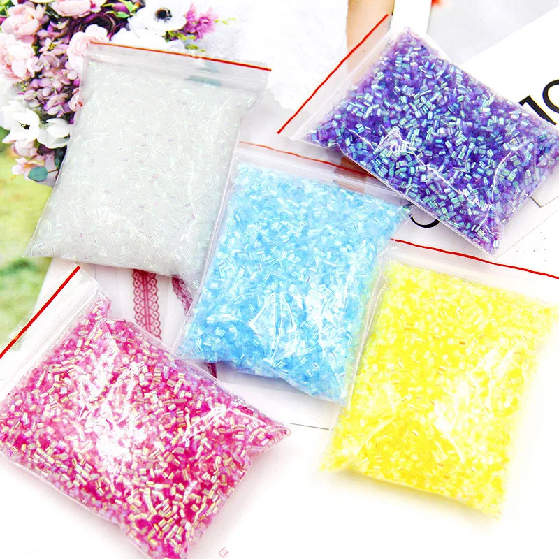 Colorful Tube Beads Slime Accessories Filler AB Color-plated Hose Fluffy  Slime Additives Lizun DIY Toys