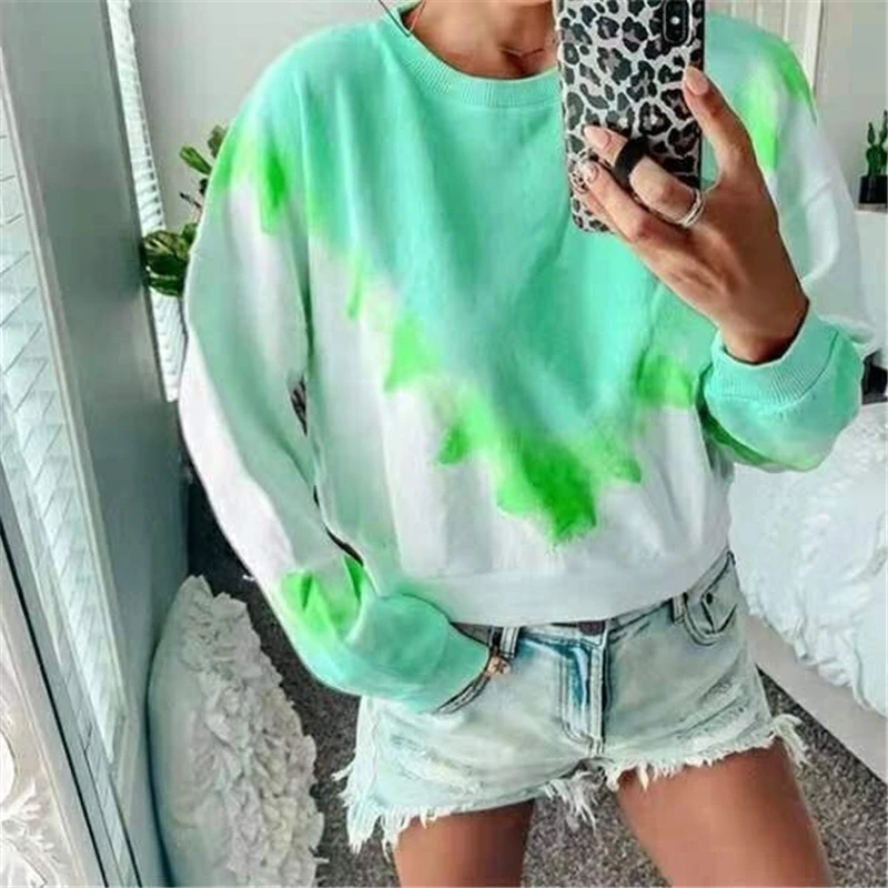

Fashion Ladies Women Autumn Winter Warm Long Sleeve Loose Tops Casual Holiday Unique Color Print Fitting Daily T-shirts Tees