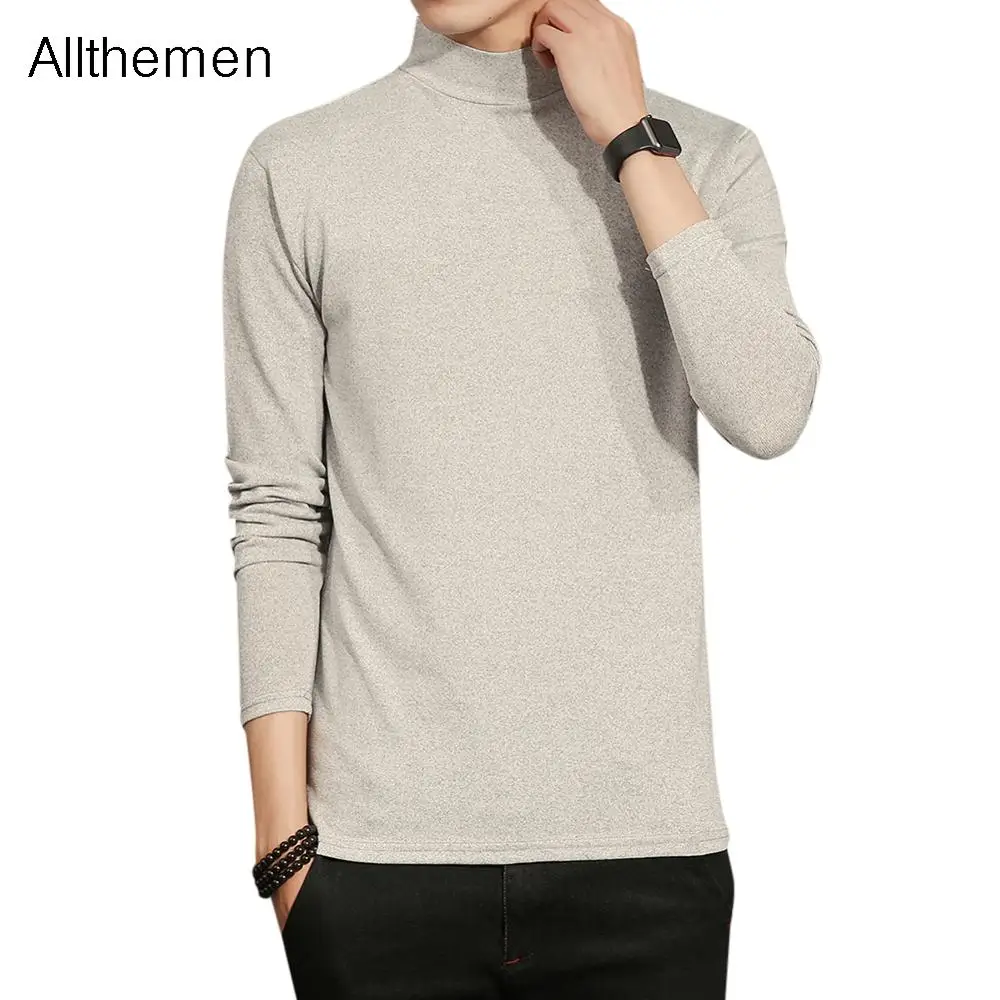 

Allthemen Autumn Winter Men Turtleneck Sweater Men Solid Color Casual Sweater Men's Slim Fit Knitted Pullovers Bottoming Jumper
