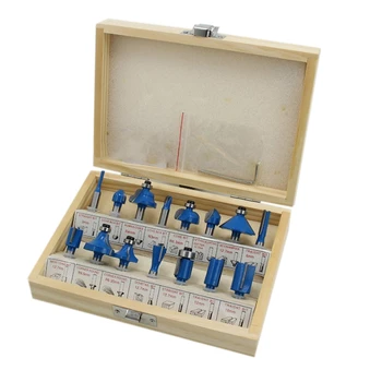 

15 Pcs/Set Woodworking Milling Cutters 1/4 Shank Carbide Router Bit for Wood Cutter Engraving Cutting Tools