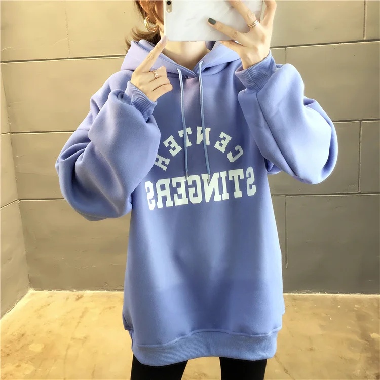 Плюс Размер Уличная sudaderas mujer негабаритных женская одежда толстовка с капюшоном kawaii впитывает пот и бархат нижнее белье женские A5627