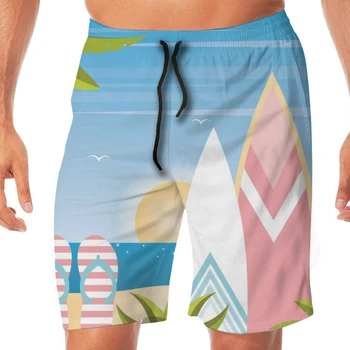 

Summer Surfboard Print Swimming Shorts For Men Swimwear Man Swimsuit Swim Trunks Summer Bathing Beach Wear