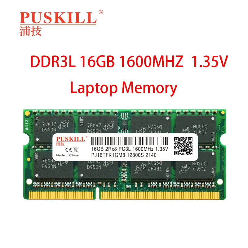 PUSKILL оригинальный DDR3L 16G 1600 МГц 12800S 1 35 V ноутбук компьютер Sodimm Ram память | Компьютеры