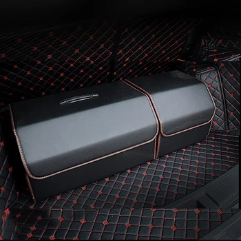 

Universal PU Leather Car Trunk Organizer Box Storage Bag Auto Trash Tool Bag Folding Large Cargo Storage Stowing Tidying