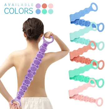 

Shower Silicone Body Brush, Bath Belt Exfoliating Post Brush Deep Clean Double-sided Soft Bath Towel Bath Brush