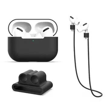 

5Pcs/Set Soft Silicone Earphone Case Protective Cover Grey Storage Bag Anti-lost Strap Watchband Buckle for Airpods Pro Headset