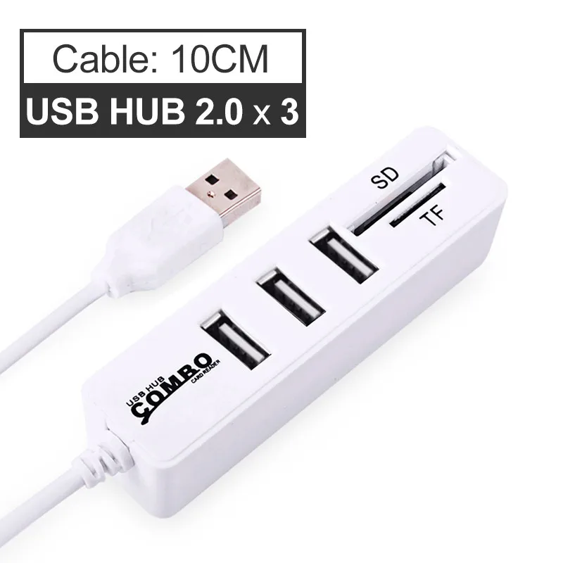 3 Port White USB 2.0 Usb-хаб 3,0 Мульти USB 3,0 док-станция USB 2,0 разветвитель 3/6 Порты вцв высокое Скорость Micro TF/SD кард-ридер Компьютерные аксессуары для ПК - Цвет: 3 Port White USB 2.0