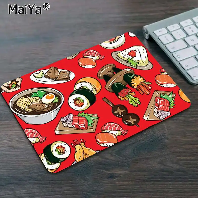 Maiya статическая еда Sushi1 Блокировка края коврик для мыши игра скорость/Управление версия большой игровой коврик для мыши
