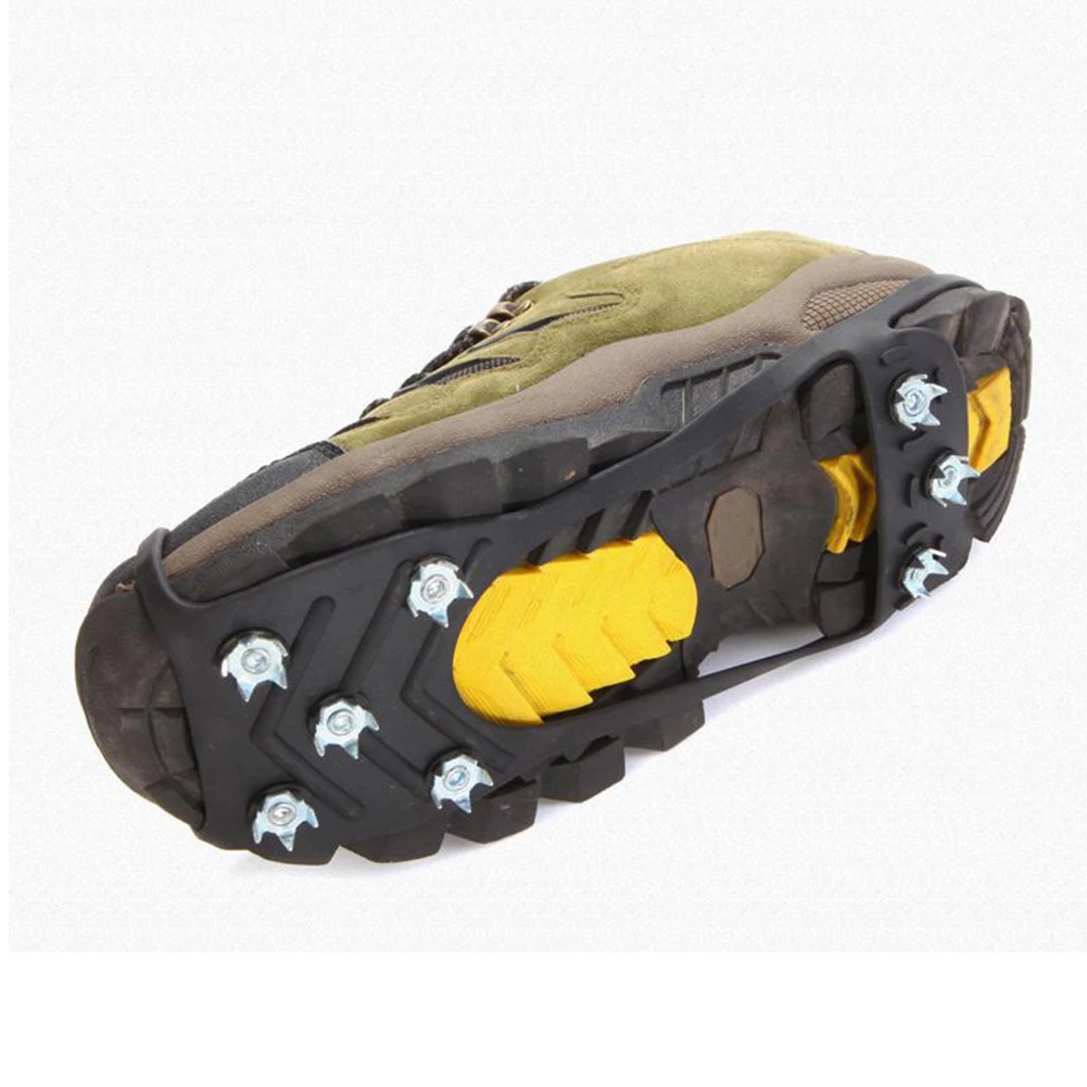 Crampons прочный легкий 8 зубов эластичный латекс Снежный Кемпинг Пешие Прогулки нескользящая обувь покрытие уличные спортивные товары шипы для льда