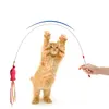 Elastic Metal Boom Tease Cat Stick Funny Wand Toy + 3 Pcs Replaceable Plush Fake Fishes Interactive With Kitten Pets Make Fun 3