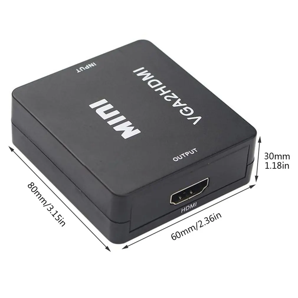 Мини преобразователь из VGA в HDMI VGA2HDMI адаптер VGA в HDMI 1080P зарядный кабель адаптер конвертер для HDTV проектора