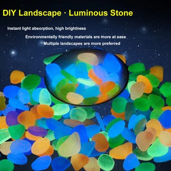 

Luminous Stone 100pcs Fluorite Fluorescent Romantic Decoration Glowing Pebbles Applicable Landscaping Bright Glowing Stones